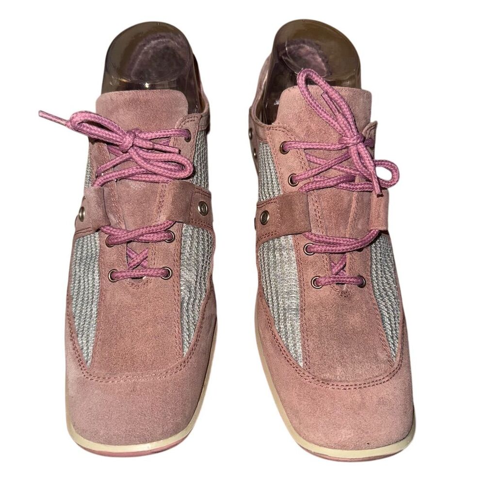 Stuart Weitzman Women's Pink Lace Up Size 8 Narrow‎ Shoes
